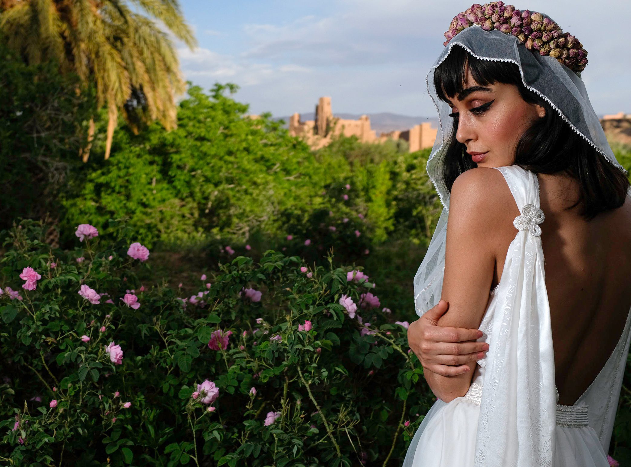 8.2 Laila Dress Fatima veil Tahani headpiece Laila dress - Salma Rane