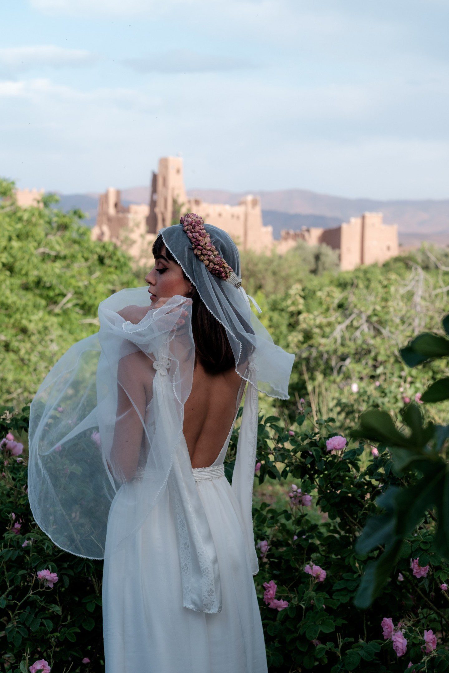 8.5 Laila Dress Fatima veil Tahani headpiece